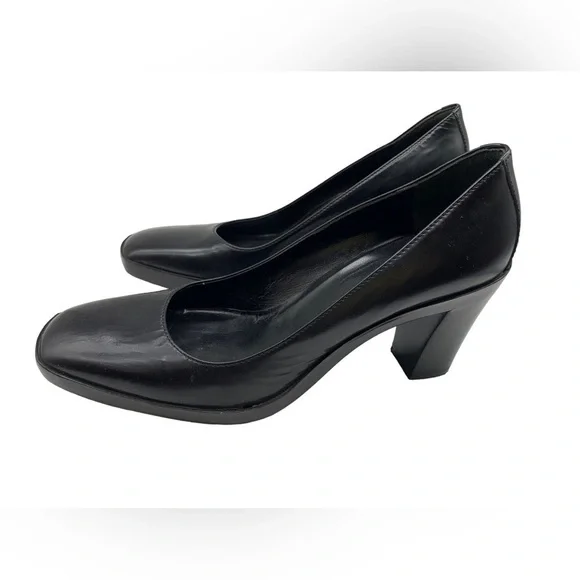 Balenciaga Shoes Balenciaga Black Leather Square Toe Block